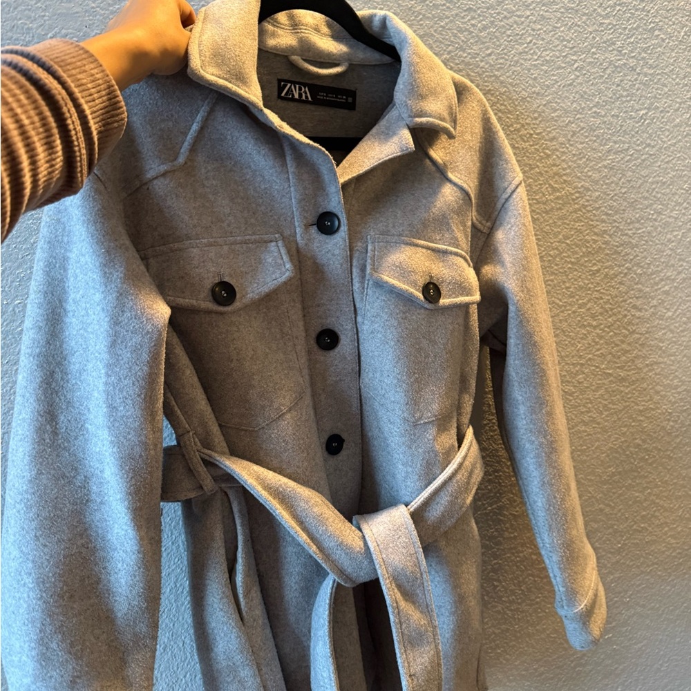 Zara Women's Light Gray Utility Jacket - Picture 2 of 4